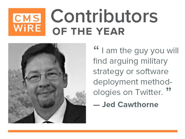 Contributors of 2018: Jed Cawthorne "I am the guy you will find arguing military strategy or software deployment methodologies on Twitter."