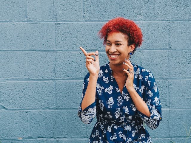 woman laughing