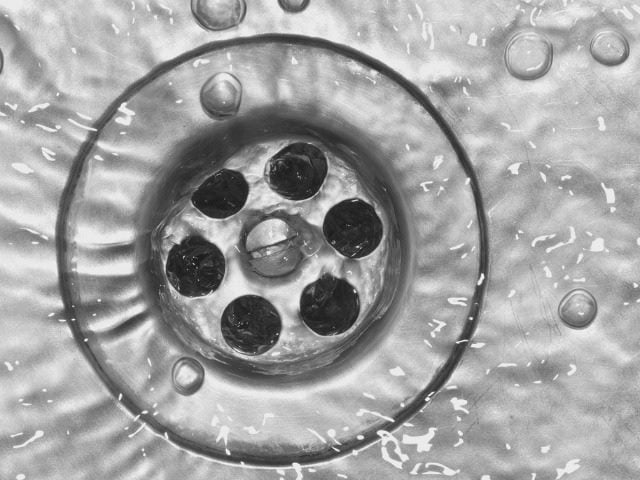 down the drain