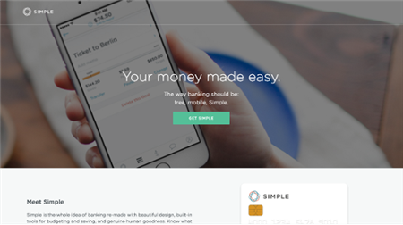 Simple banking home page