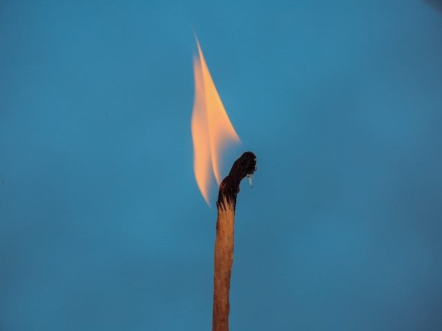 lit match