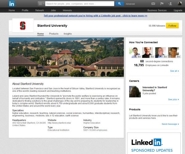 linkedin, university, social media