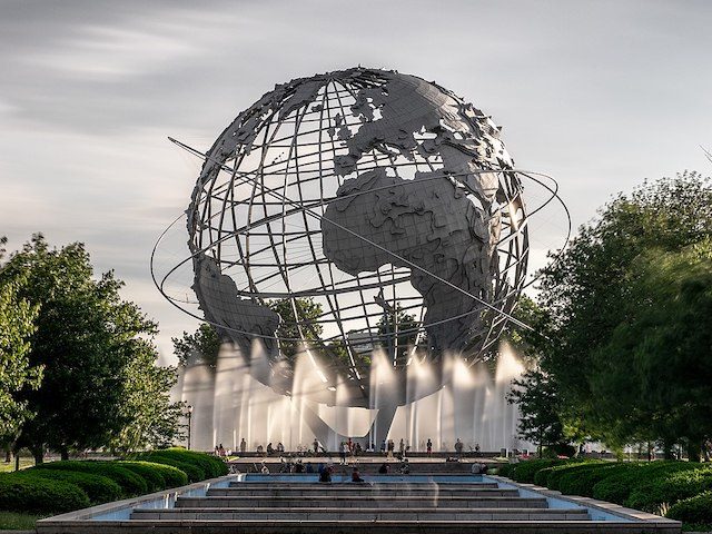 unisphere at the old World's Fair grounds in Flushing, Queens