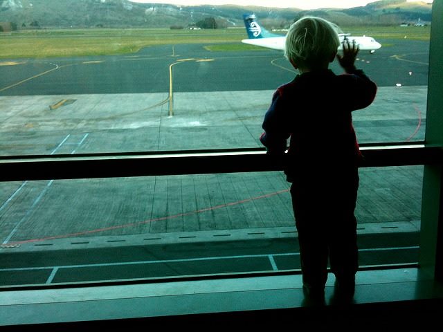 waving goodbye