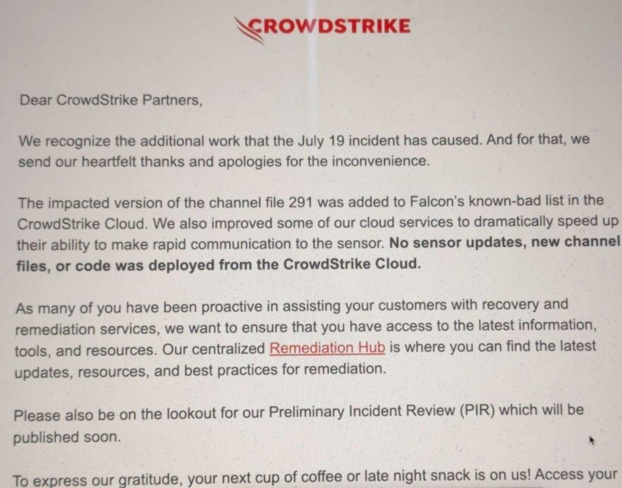 crowdstrike letter