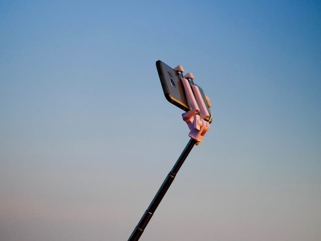 isolated selfie stick