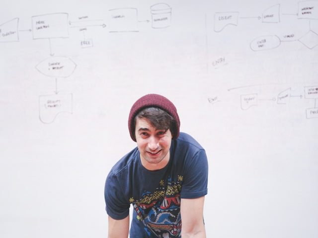 Man making a workplace presentation