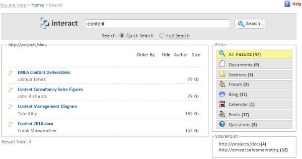 Interact SharePoint Connector