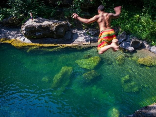 swimming hole jump