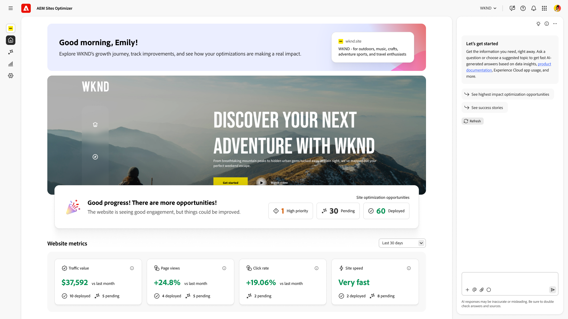 Adobe's Site Optimization Agent