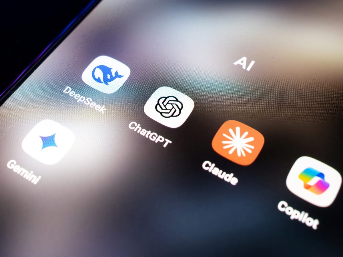 Mobile phone with AI apps on the home screen.