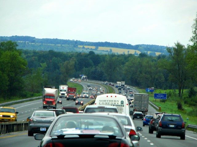 Traffic on a highway in Innisfil, Ontario