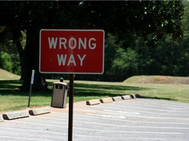 wrong way