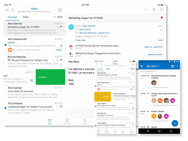 Microsoft Outlook client for desktop and mobile