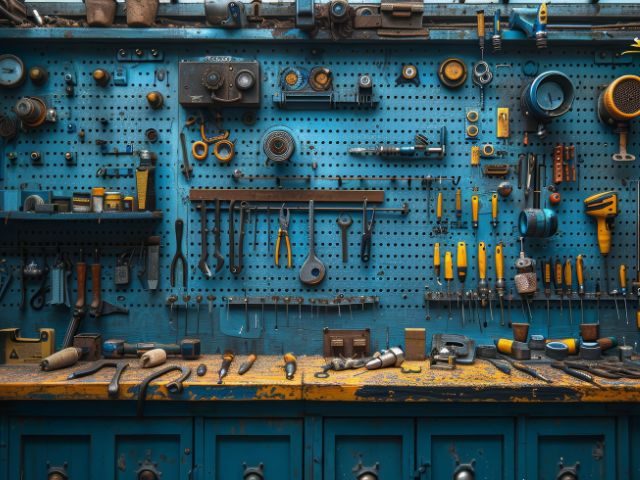 A workshop filled with tools