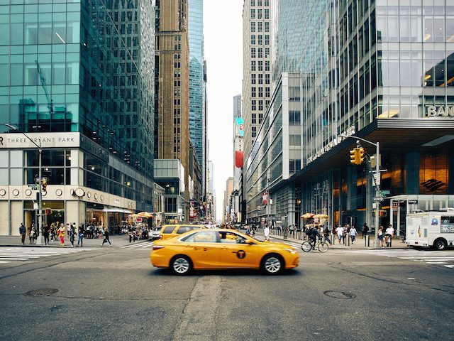 taxicab in midtown