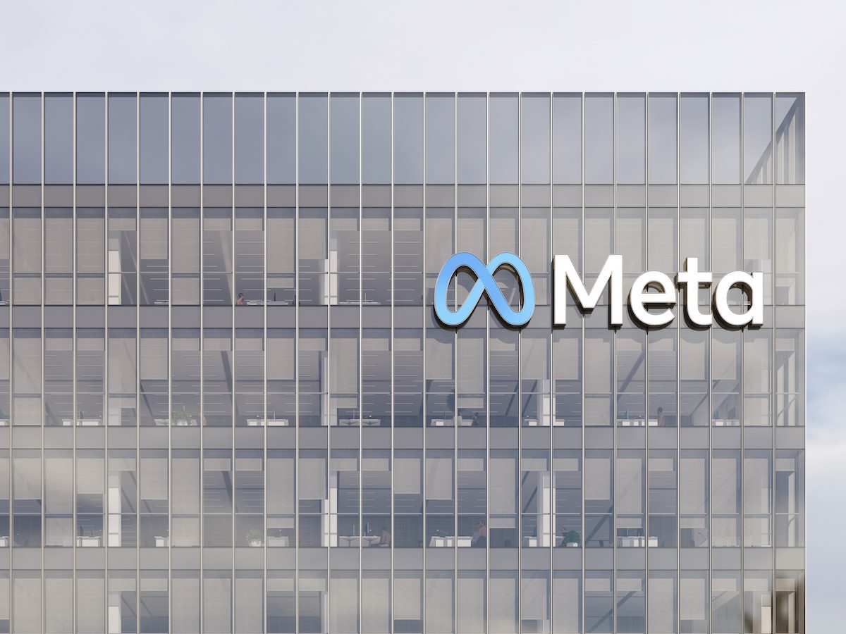 Meta Signage Logo on Top of Glass Building