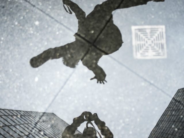 reflection in the street