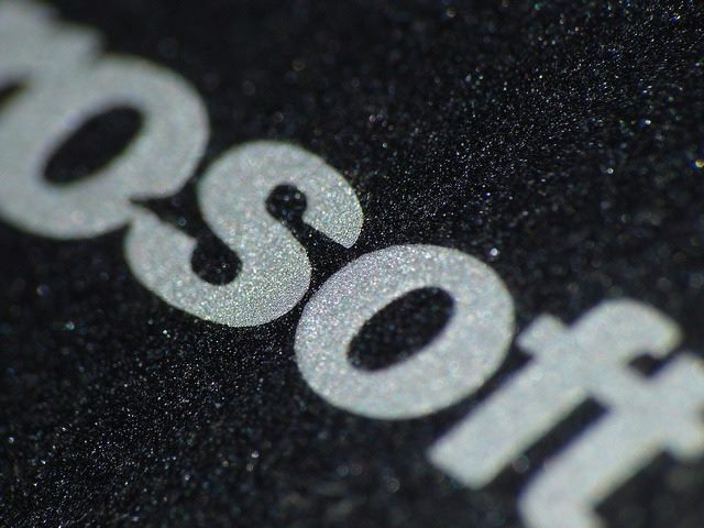 close up of microsoft logo
