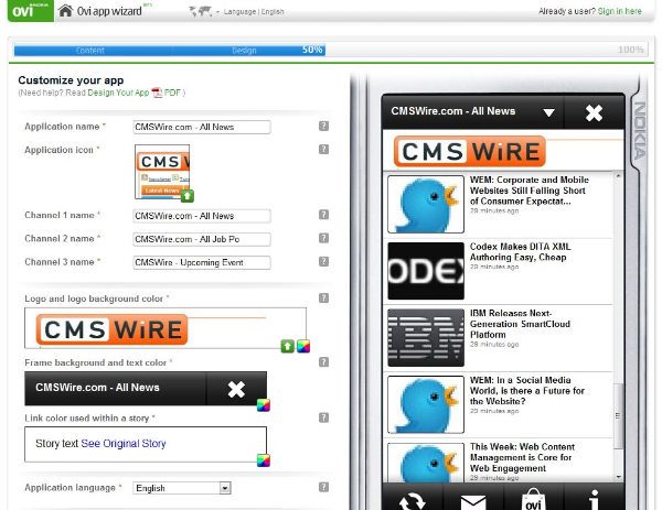 Ovi App Wizard 2