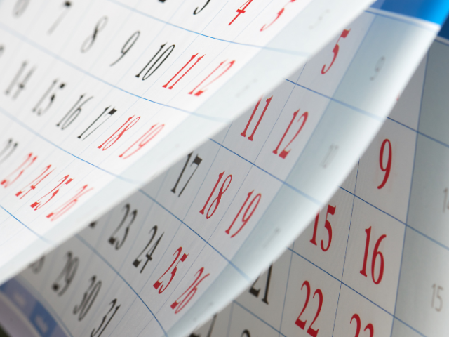 Multiple pages of a calendar