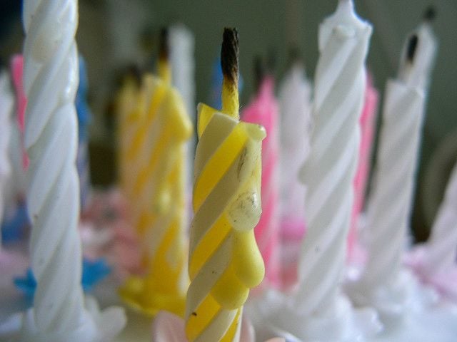 many birthday candles