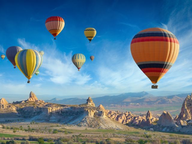 Hot air balloons in the sky