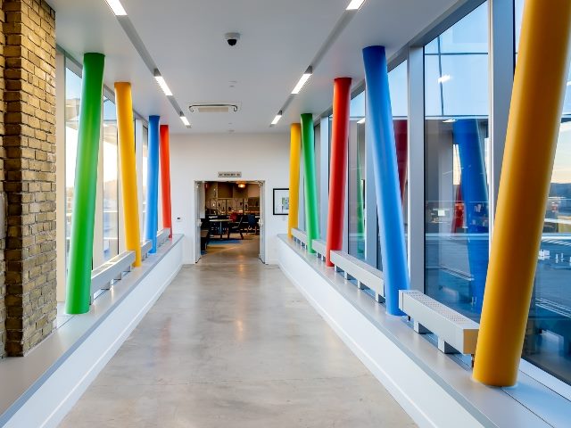 A hallway in the Google Canada Kitchener-Waterloo office without people. Google made some Google Search updates in the privacy arena.