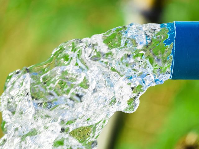 water flowing from a pipeline