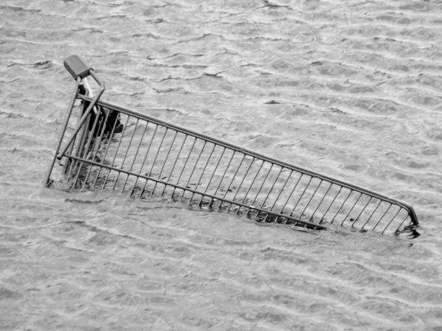 drowning shopping cart