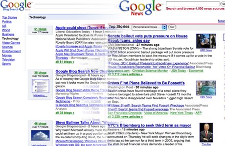 Google Blog Search vs News Search