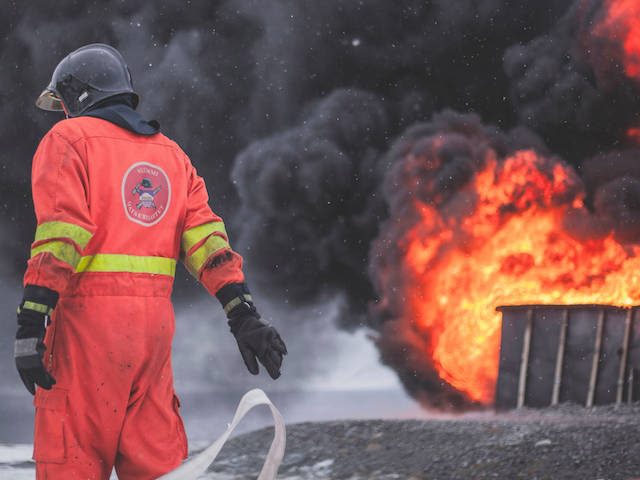 firefighter at work