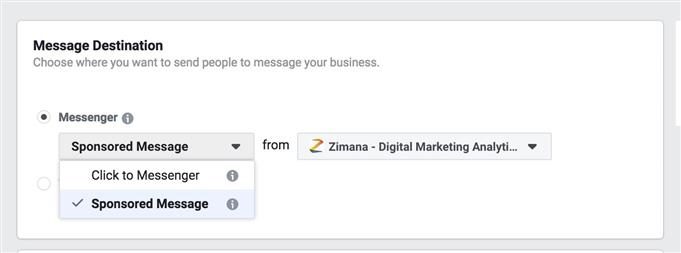 Facebook ads: choosing between click to message and sponsored message ads
