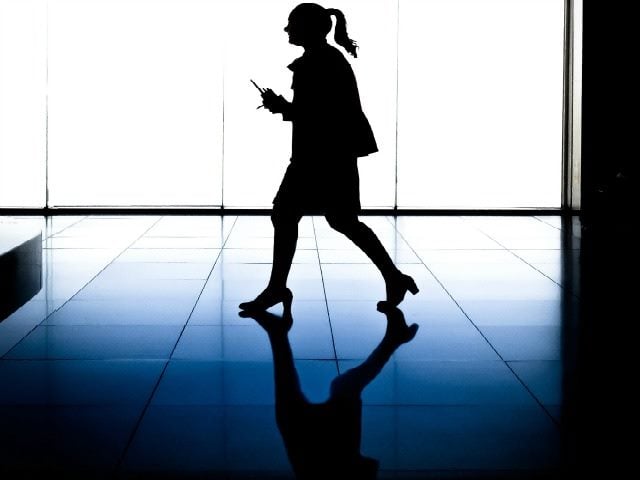 lone woman walking