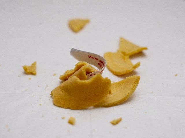 crumbled fortune cookie