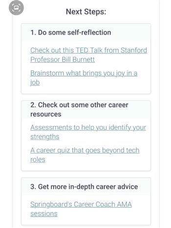 Screen shot from my survey results.