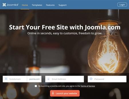 joomla.com landing page