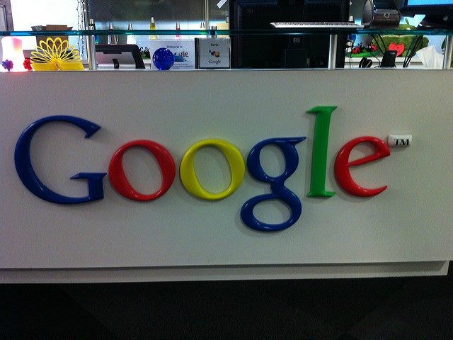 Google logo on a wall