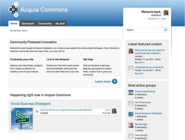 Acquia Drupal Commons User Interface