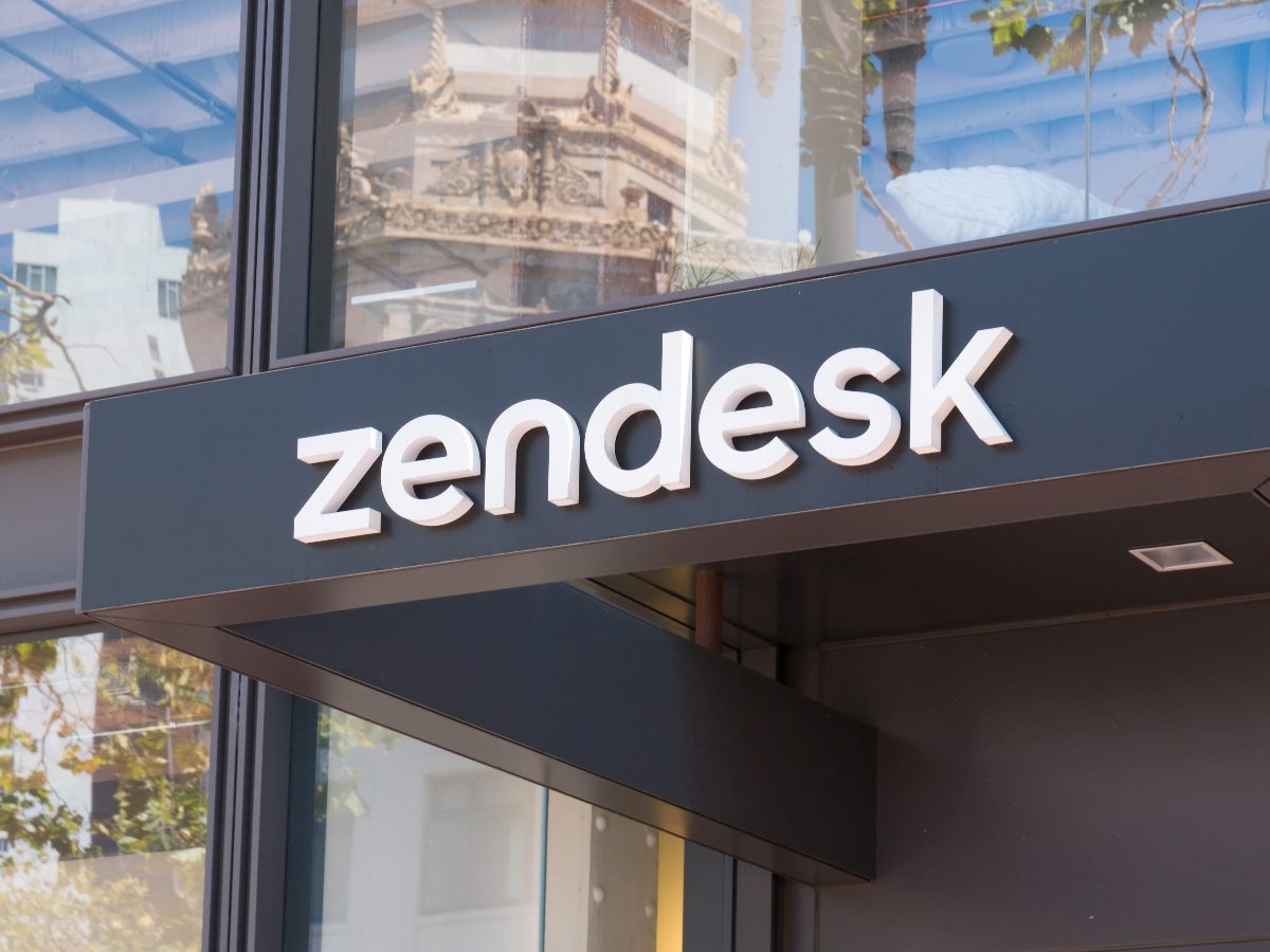 Zendesk logo on company building.