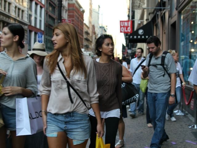 on the phone, shopping