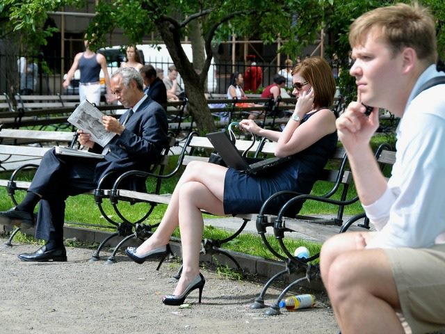 working in a park