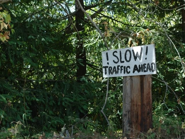 slow traffic ahead