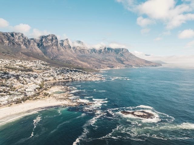 aerial view of Cape Town, South Africa