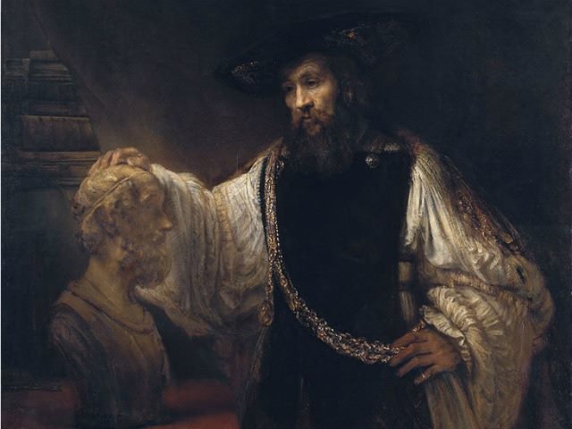 Aristotle, with bust of Homer: Rembrandt
