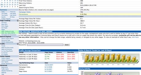 iWebTrack Summary Page
