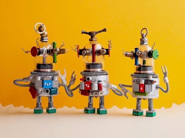 three toy robots 