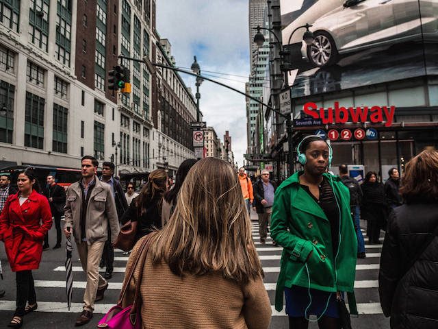crowded city street
