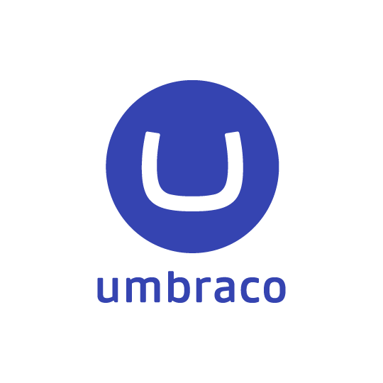 The Umbraco logo and name in royal blue and white in piece about Umbraco CMS.