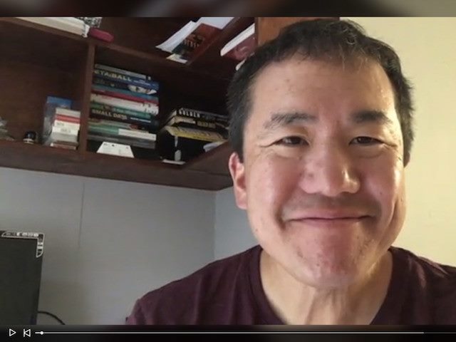screen capture of Dennis Shiao on live video